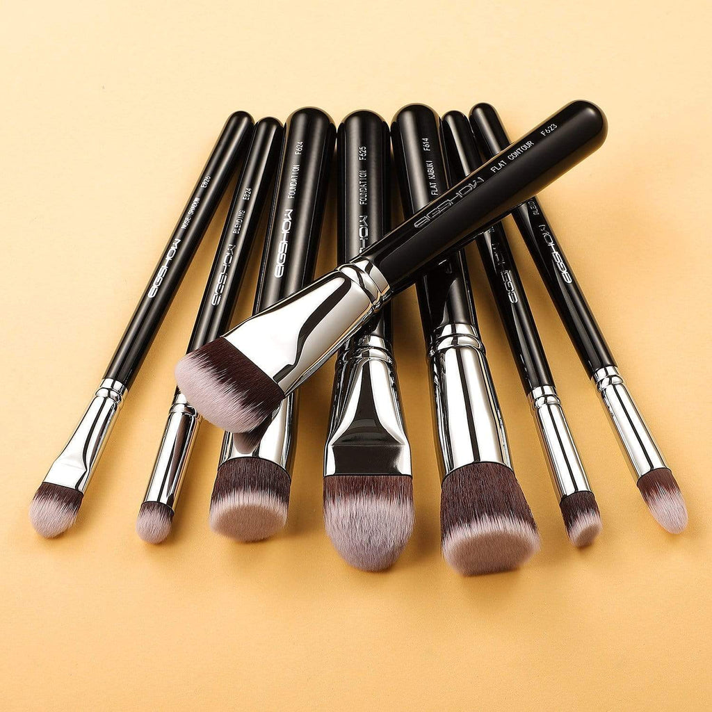 Premium 8 PCS SCULPT AND BLEND BRUSH KIT BRIGHT SILVER