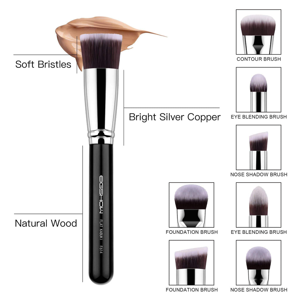 Premium 8 PCS SCULPT AND BLEND BRUSH KIT BRIGHT SILVER